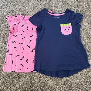 Amazon Essentials Girls Pink & Navy T-Shirts
Size 2T - New Without Tags